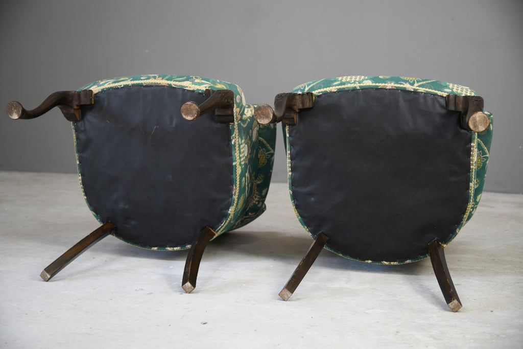 Pair Antique Style Upholstered Chairs