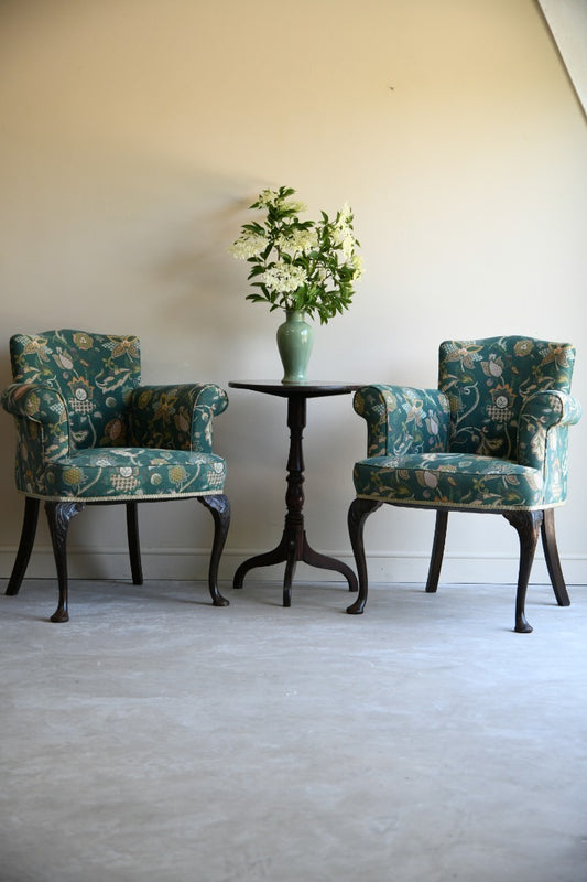Pair Antique Style Upholstered Chairs