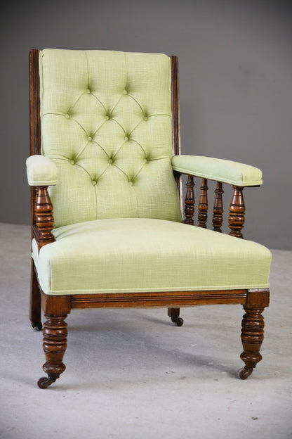 Victorian Upholstered Library Reading Chair