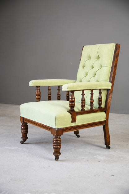 Victorian Upholstered Library Reading Chair