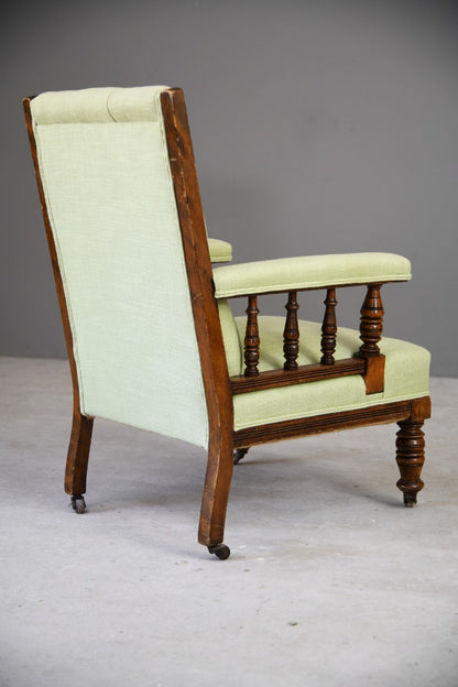 Victorian Upholstered Library Reading Chair