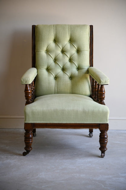 Victorian Upholstered Library Reading Chair