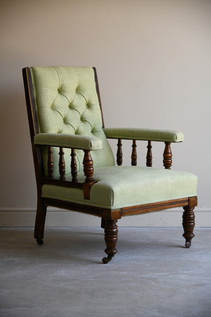 Victorian Upholstered Library Reading Chair