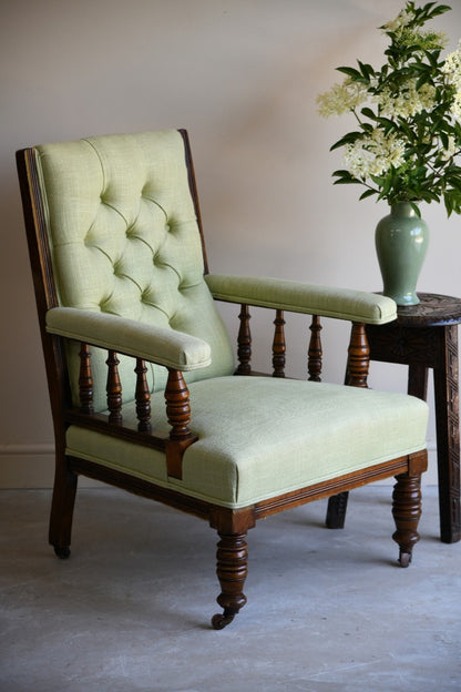 Victorian Upholstered Library Reading Chair