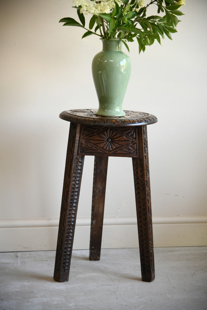 Carved Oak Side Table