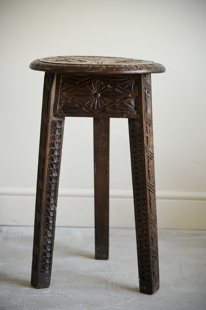 Carved Oak Side Table