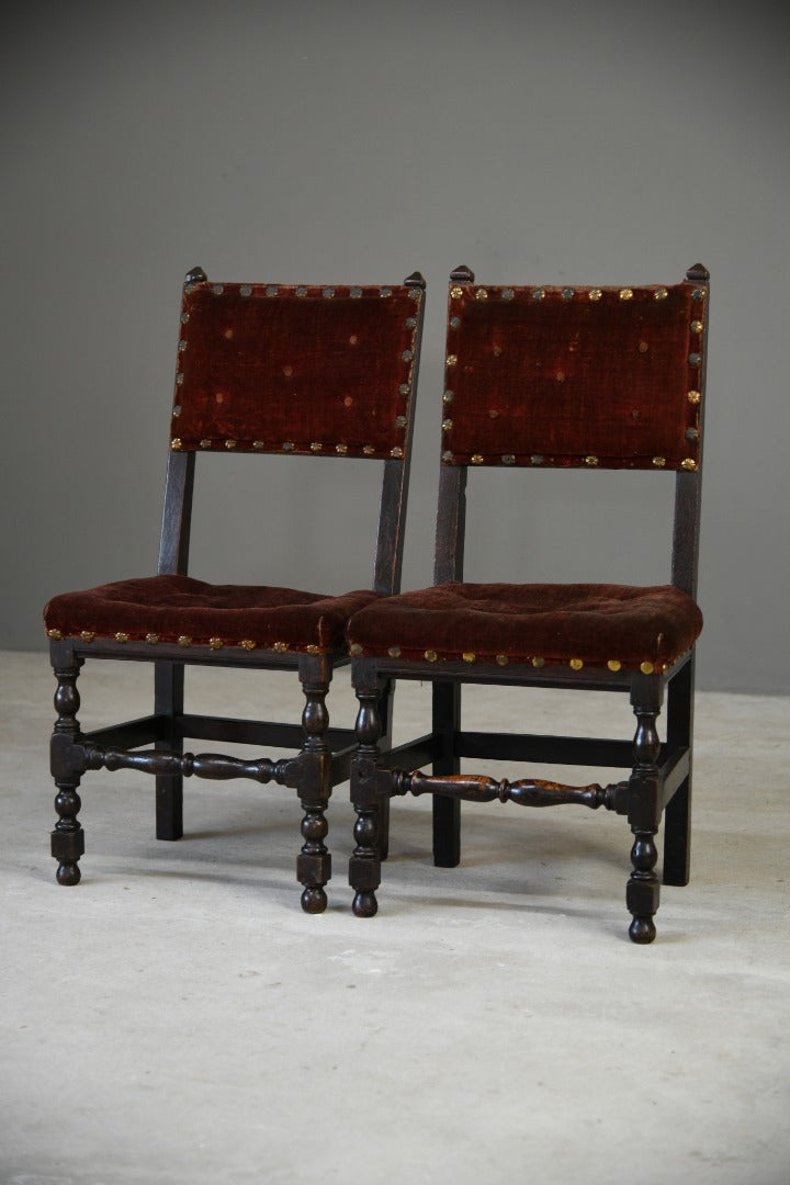 Pair 17th Century Style Occasional Chairs