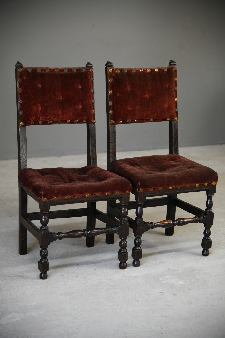 Pair 17th Century Style Occasional Chairs