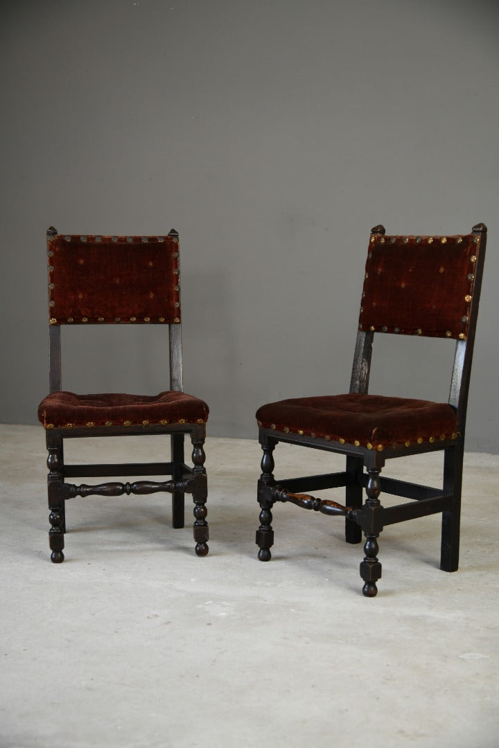 Pair 17th Century Style Occasional Chairs