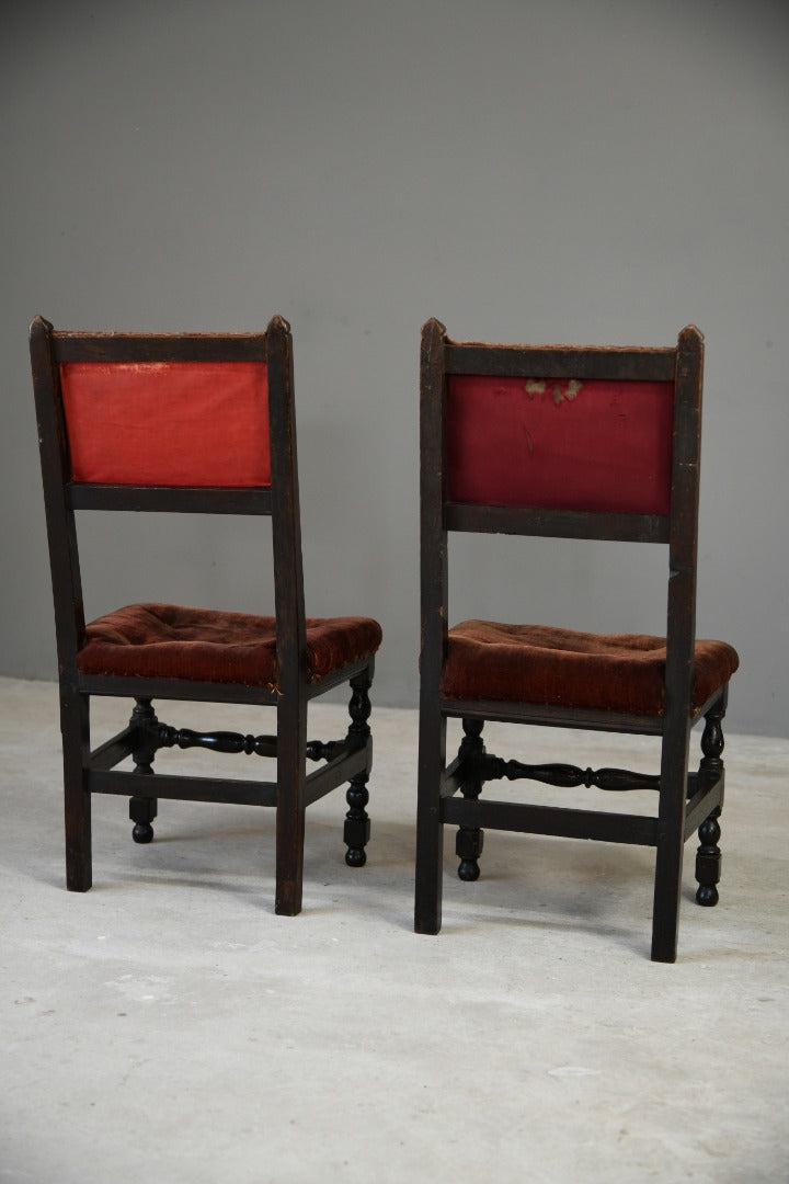 Pair 17th Century Style Occasional Chairs