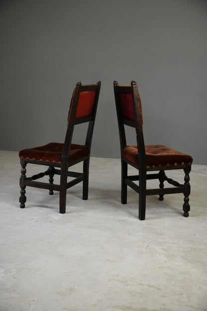 Pair 17th Century Style Occasional Chairs