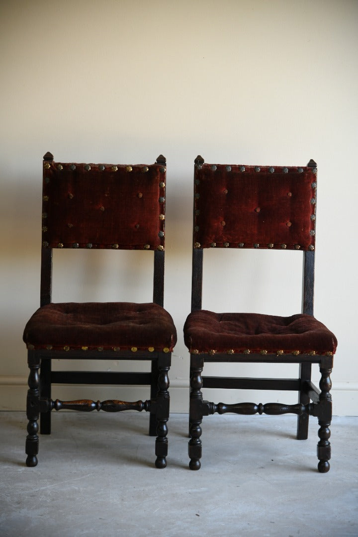 Pair 17th Century Style Occasional Chairs