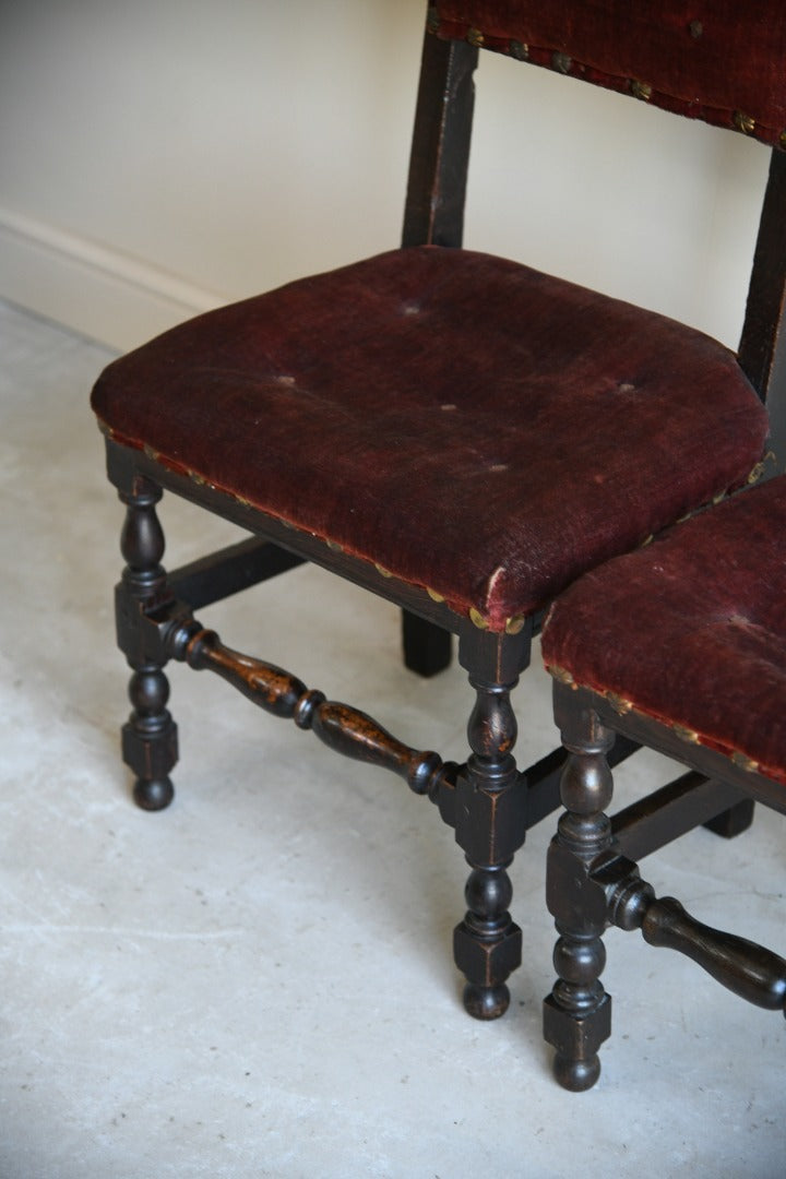 Pair 17th Century Style Occasional Chairs