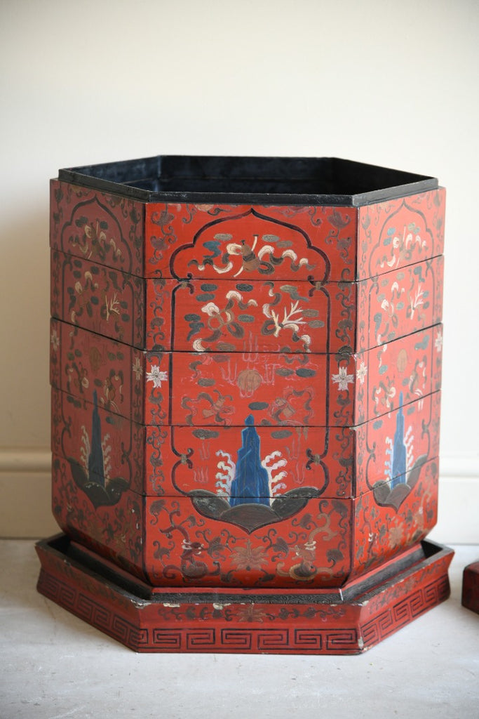 Red Lacquer Oriental Stacking Box