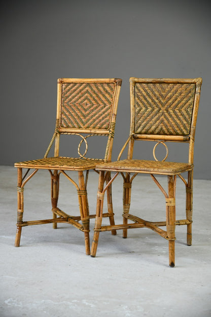 Early 20th Century French Rattan Cafe Chairs