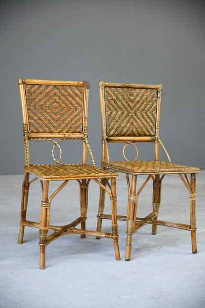 Early 20th Century French Rattan Cafe Chairs