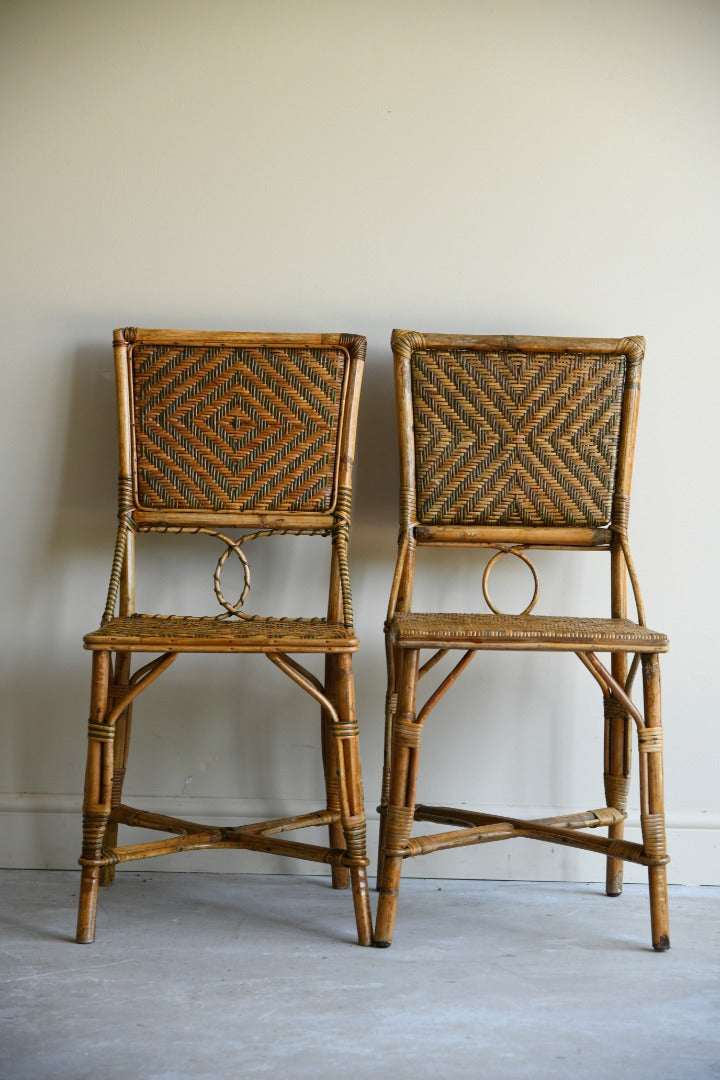 Early 20th Century French Rattan Cafe Chairs