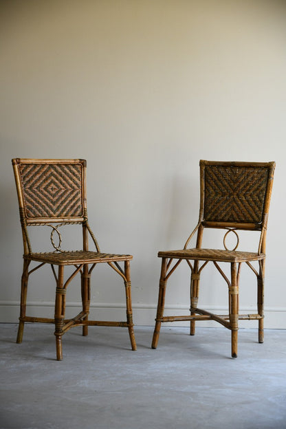 Early 20th Century French Rattan Cafe Chairs