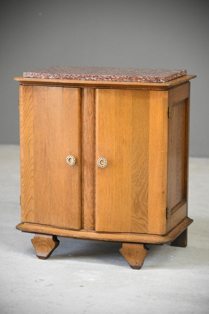 Continental Oak & Marble Small Cabinet