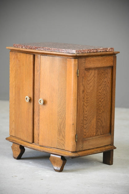 Continental Oak & Marble Small Cabinet