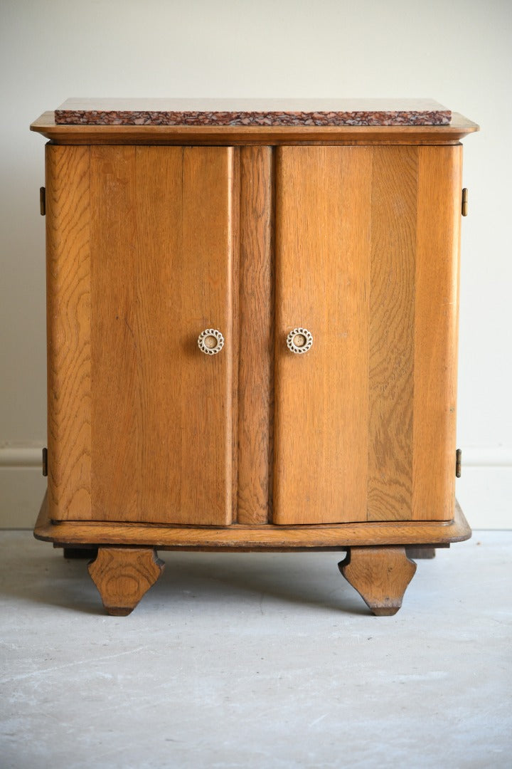 Continental Oak & Marble Small Cabinet