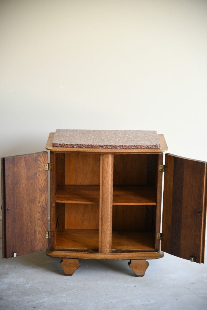 Continental Oak & Marble Small Cabinet