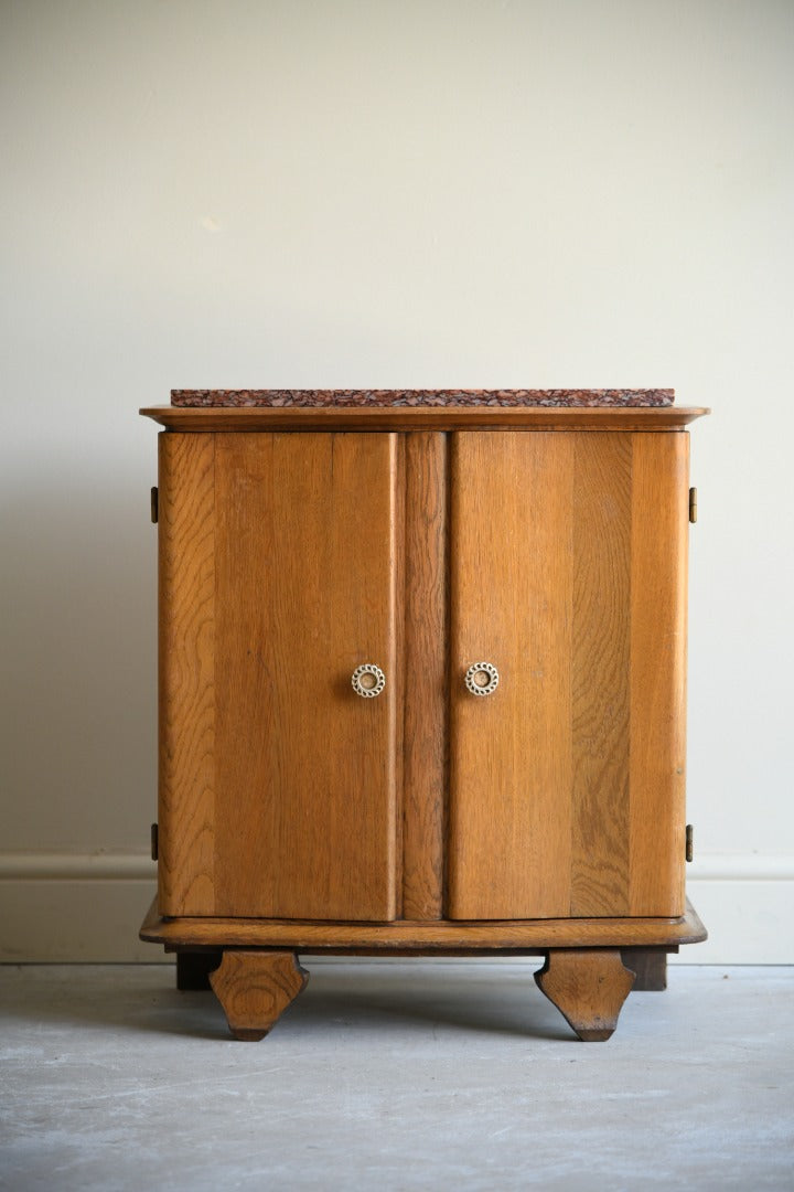 Continental Oak & Marble Small Cabinet