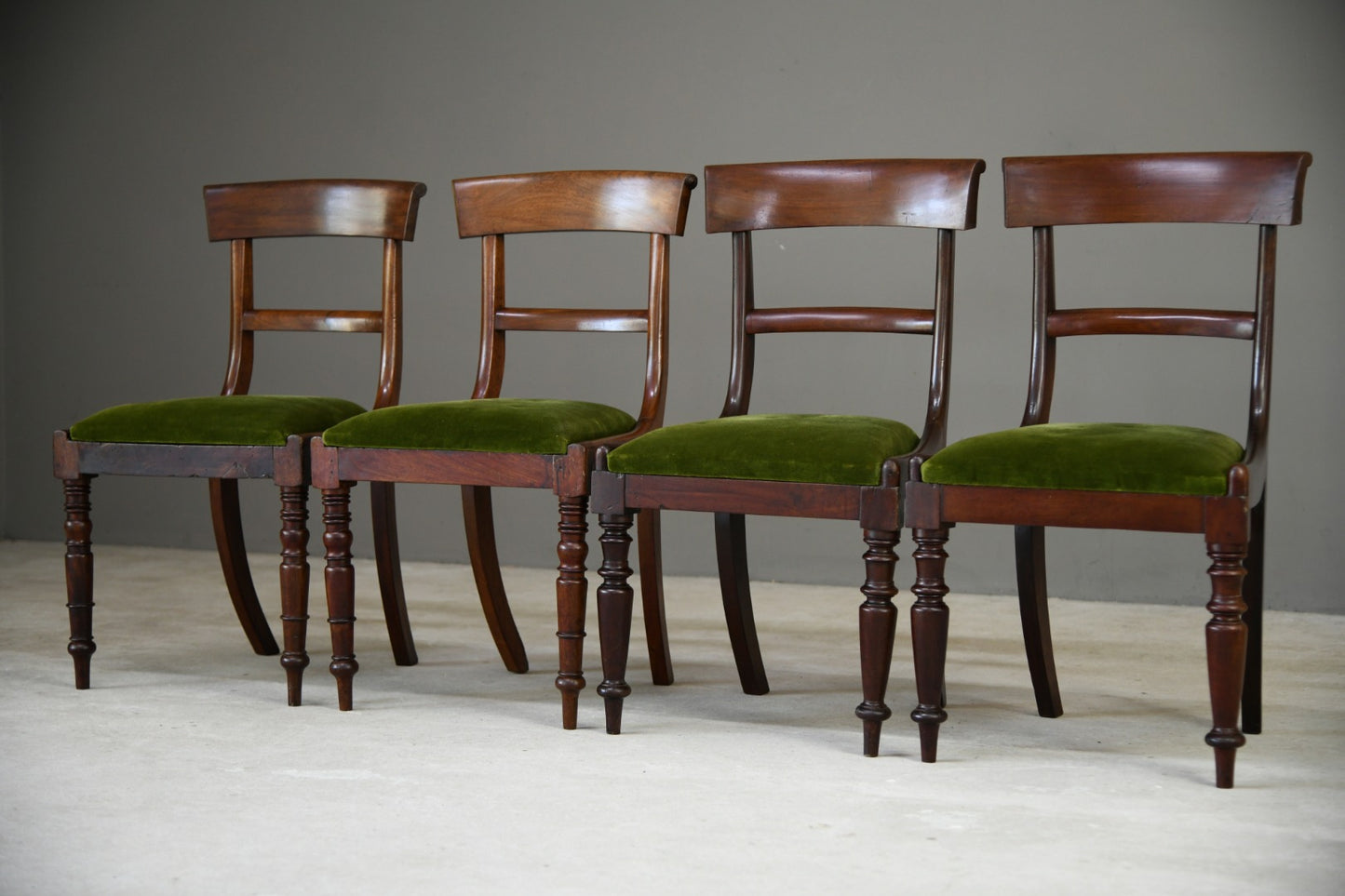 4 Mahogany Bar Back Dining Chairs