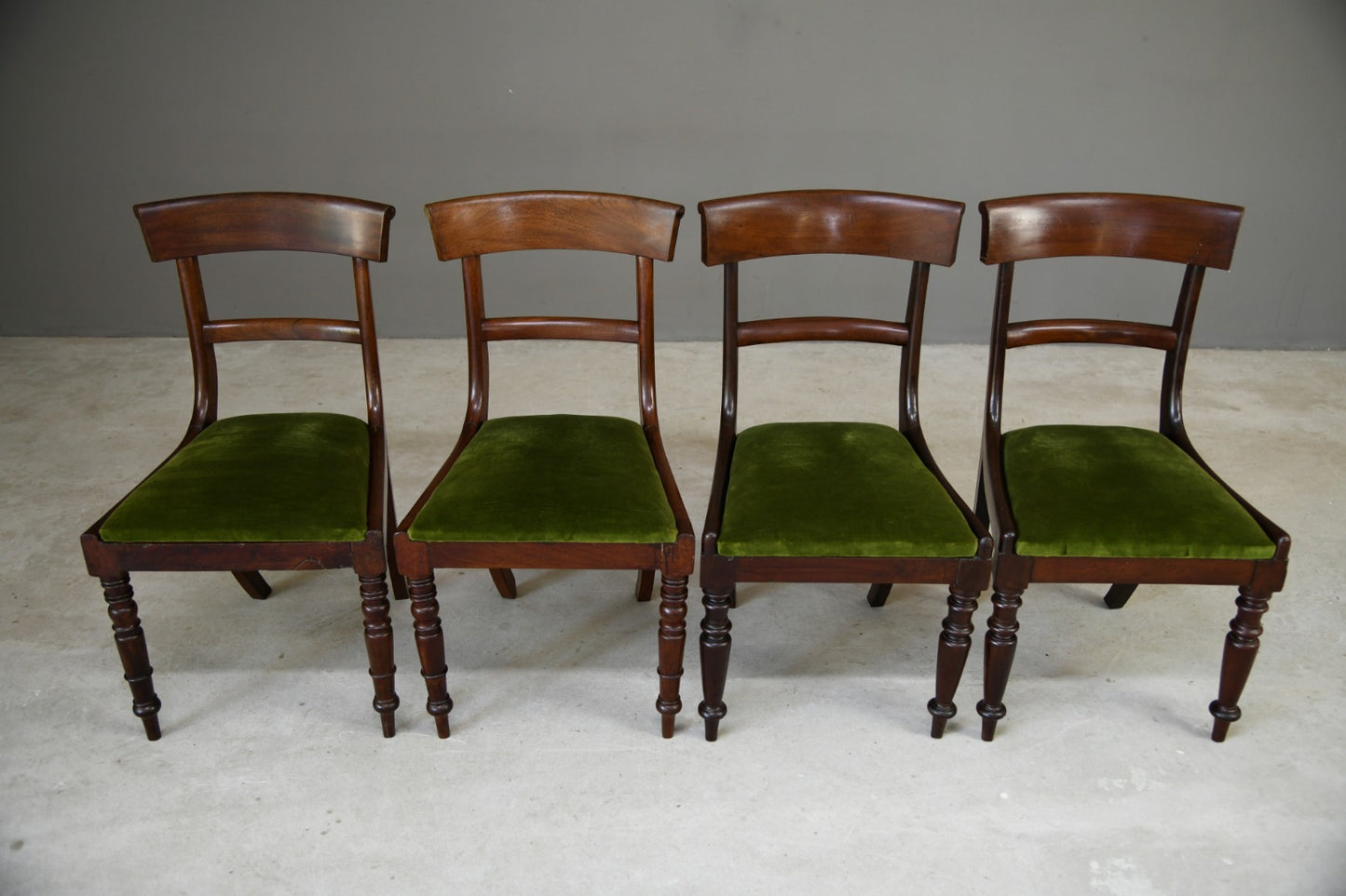 4 Mahogany Bar Back Dining Chairs