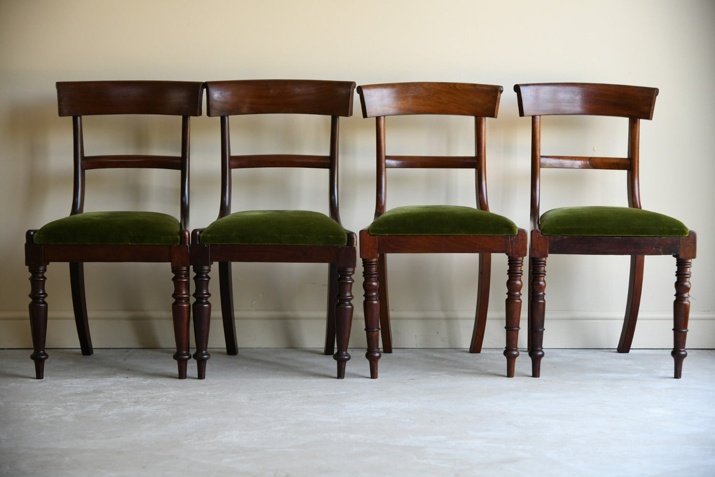 4 Mahogany Bar Back Dining Chairs