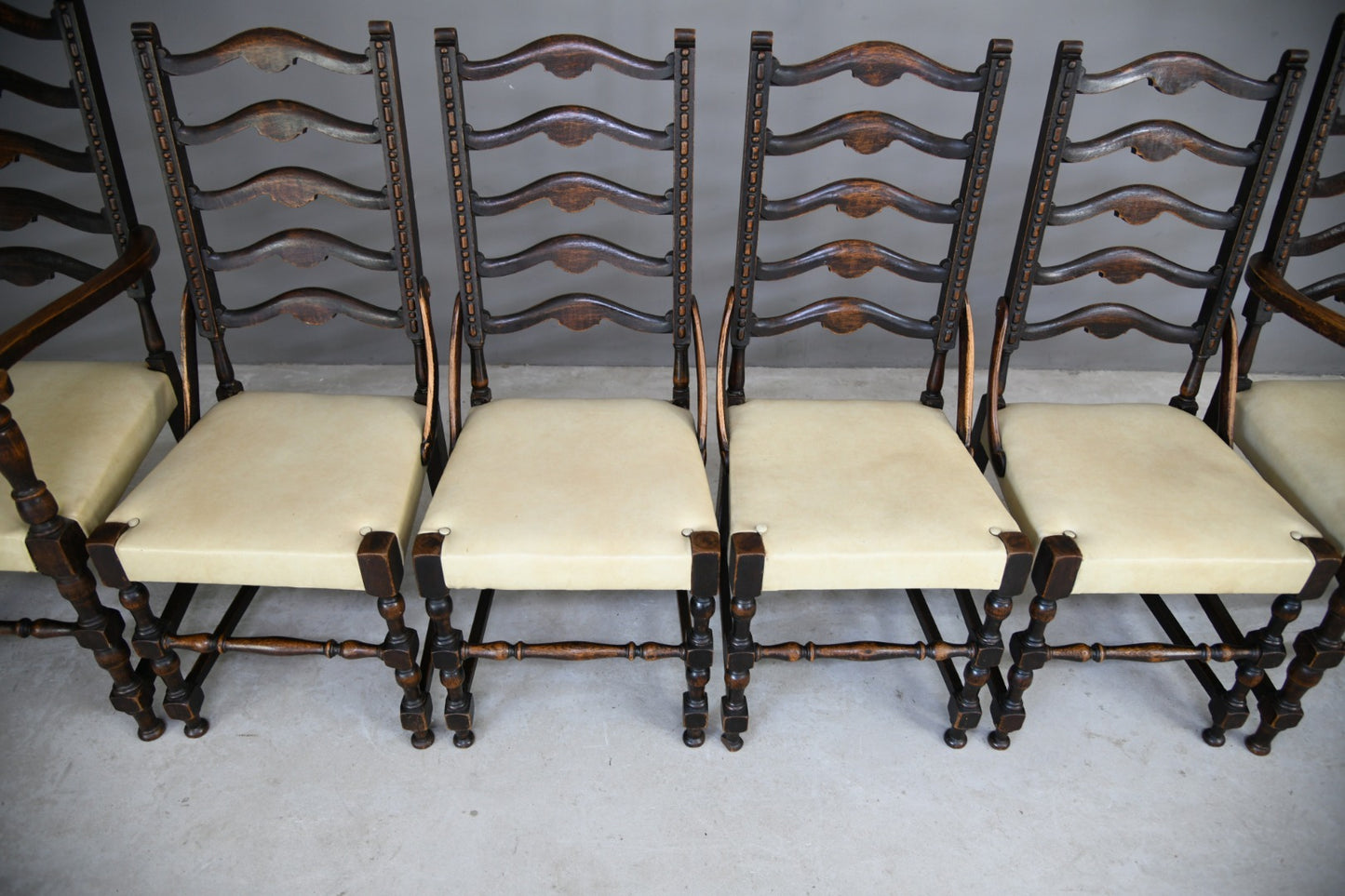 Set 6 Ladderback Dining Chairs