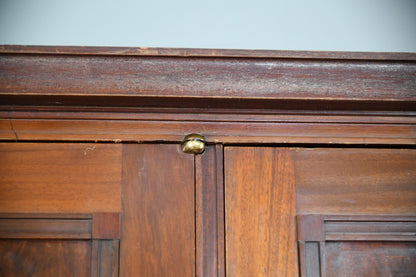 Antique Edwardian Mahogany Triple Wardrobe