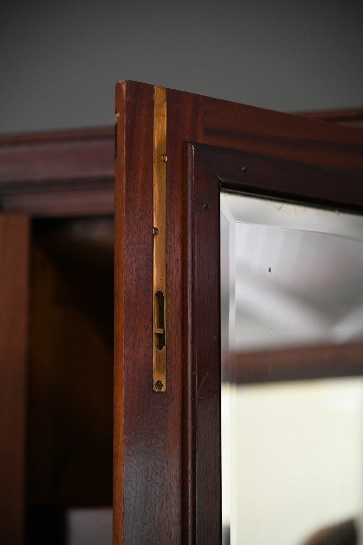 Antique Edwardian Mahogany Triple Wardrobe