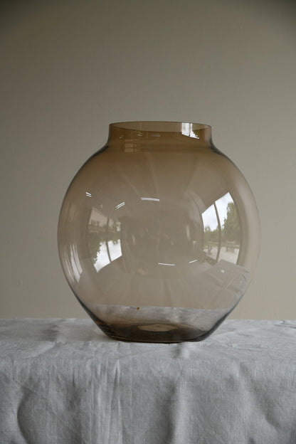 Large Smoked Glass Vase