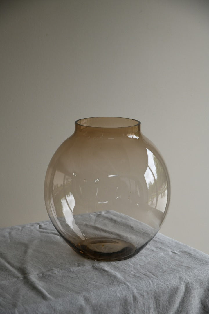 Large Smoked Glass Vase