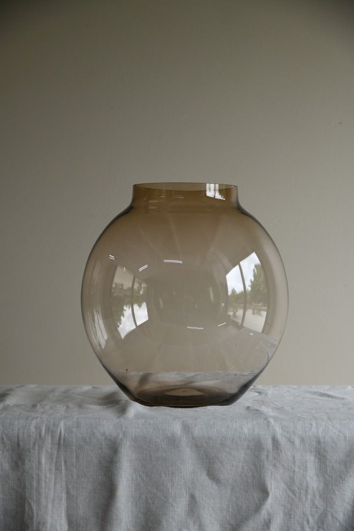 Large Smoked Glass Vase