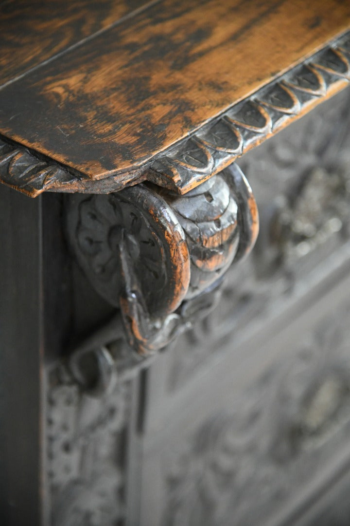 Victorian Carved Oak Chest of Drawers