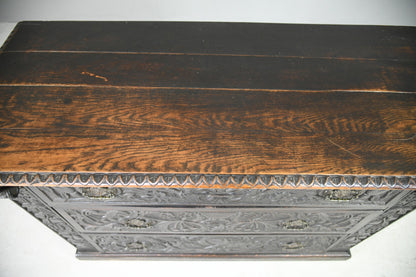 Victorian Carved Oak Chest of Drawers