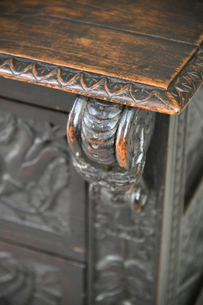 Victorian Carved Oak Chest of Drawers