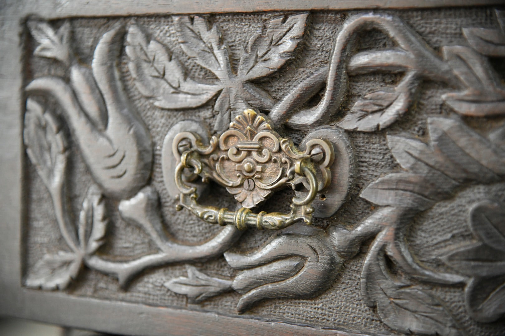 Victorian Carved Oak Chest of Drawers