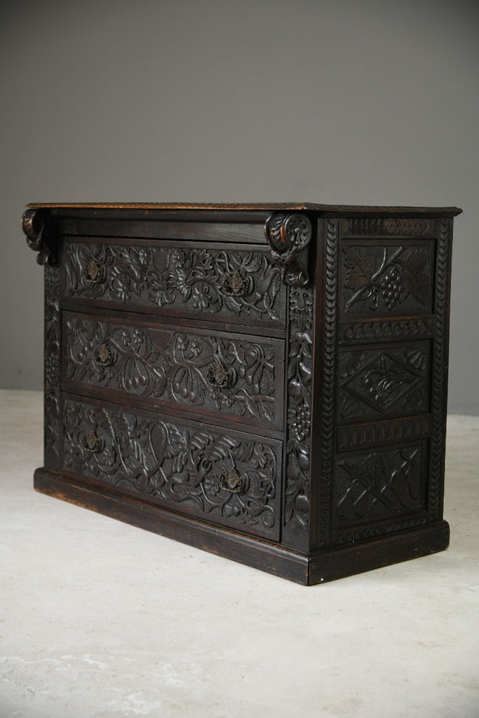 Victorian Carved Oak Chest of Drawers