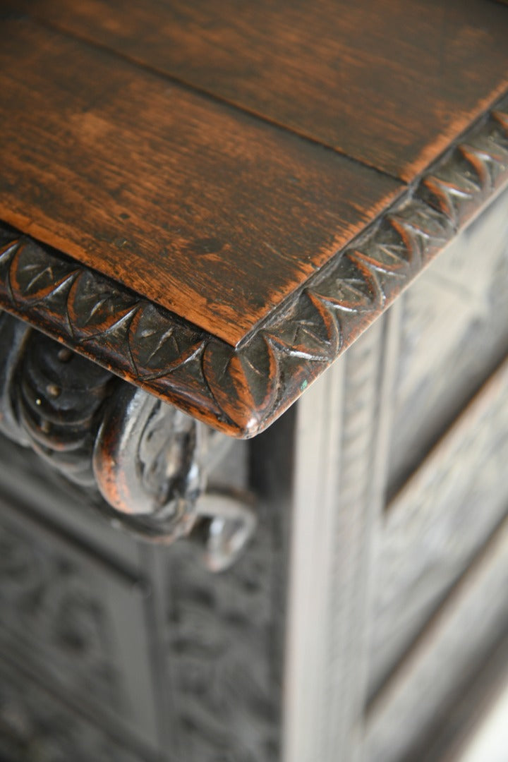 Victorian Carved Oak Chest of Drawers