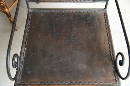 Single Spanish Iron & Leather Chair