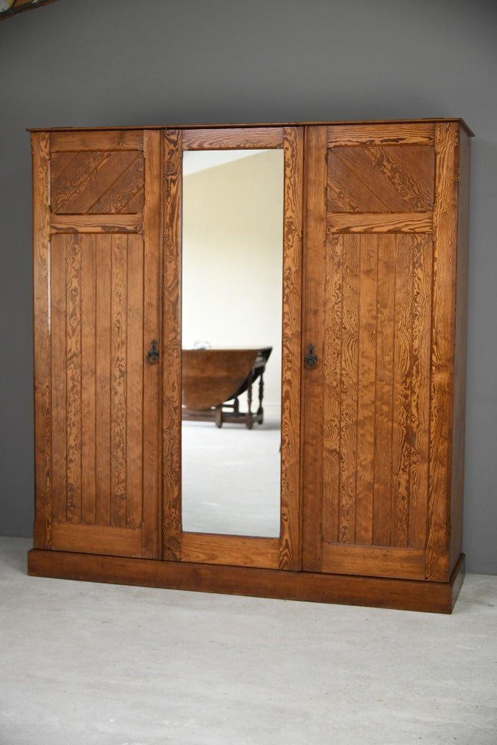 Arts & Crafts Pitch Pine Wardrobe