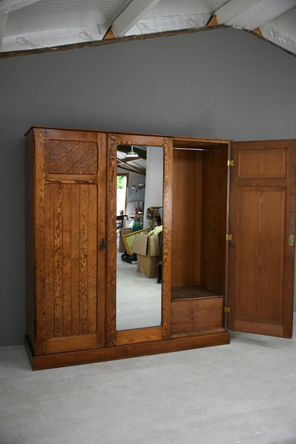 Arts & Crafts Pitch Pine Wardrobe