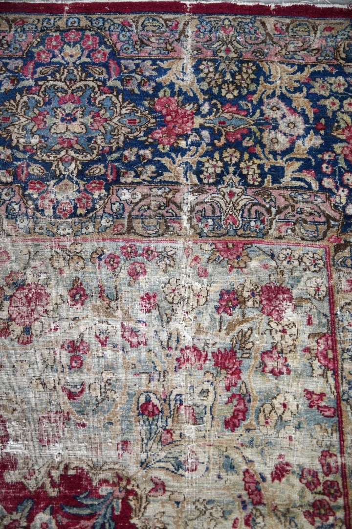 Large Well Worn Persian Keshan Rug