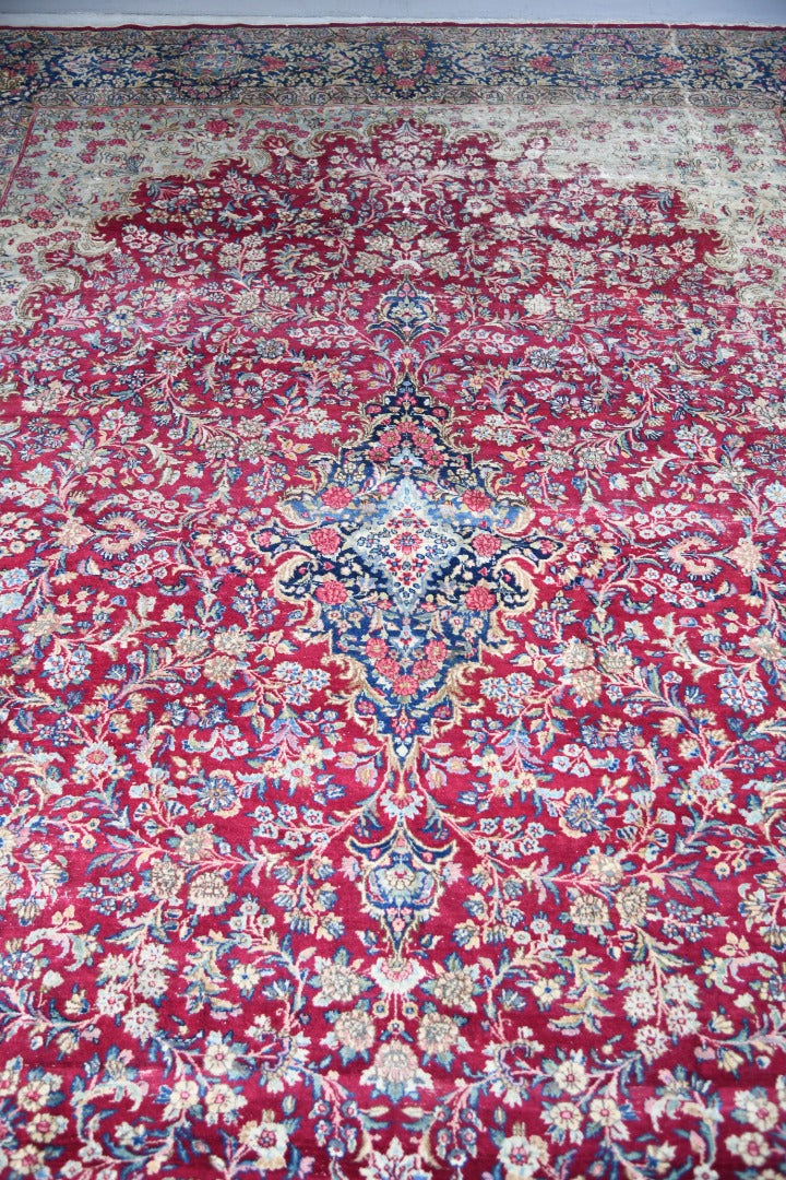 Large Well Worn Persian Keshan Rug