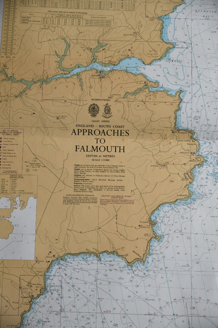 Cornish Map - Approaches To Falmouth