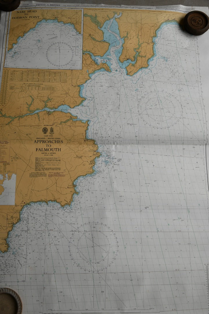 Cornish Map - Approaches To Falmouth