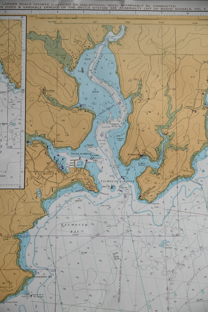 Cornish Map - Approaches To Falmouth